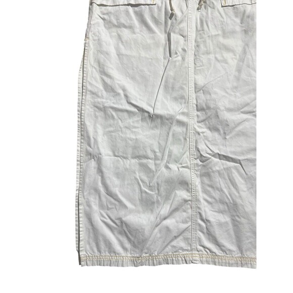 VTG Y2K Lucky Brand 100% COTTON Cargo Long Skirt Sz 12/31 Ivory Long Side Slit - Picture 14 of 16